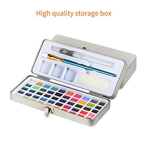 KKcare Conjunto de tinta aquarela 50 cores suprimentos de arte profissional com pincel plano caneta