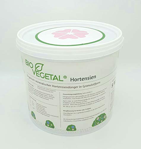 BioVegetal Hortensiendünger mit Guano und natürlicher Langzeitwirkung durch Fixierung der Nährstoffe durch Ton, 5 kg Eimer Cover