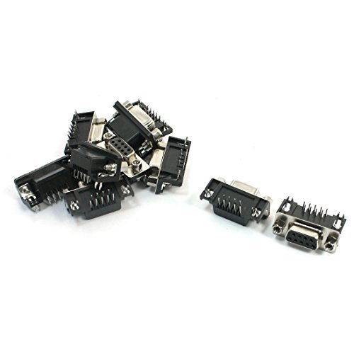 DealMux 10PCS DB9 9 Pin Hembra acodado D-Sub para Montaje en PCB Conector Zócalo