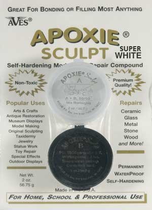 Aves Apoxie Sculpt Super White - 2 Part Modeling Compound (A & B) - 1/4 Pound, Super White #TOP9