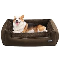 HMTOPE Hondenbed, hondenbank, hondenkussen, hondenmand, hondenmat, afneembaar en wasbaar, zwart, 110 x 86 x 26 cm