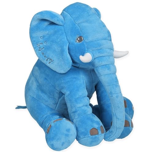 Image of Babique Big Elephant Stuffed Animal Soft Toys, Pillow Toy, Boy's and Girl's Room Decor, Birthday Gifts for Kids -Blue (50cm)