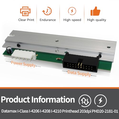 Image of GETPARTS PHD20-2181-01 New Printhead for Datamax I-Class I-4208 I-4206 I-4210 I-4212 Thermal Printer OEM Replacement 203dpi
