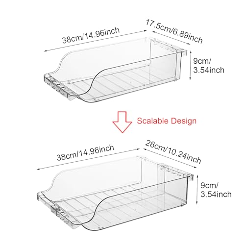 2pcs Refrigerator Storage Box Stackable Food Storage Rack Refrigerator Organizers and Storage Beer Beverage Storage Box Fruit Vegetables Pantry Bins for Kitchen