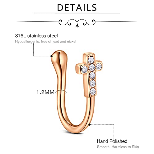Faux Anneaux Septum Acier Inoxydable Lot De 9 - Non Percé - Style Hipster - Cadeau Trendy