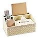 Produktbild LNNA Haushalt rechteckige Wasserdichte PU Leder Tissue Box europäischen Multifunktions Wohnzimmer Couchtisch Fernbedienung Aufbewahrungsbox Enthüllung Serviette Tablett, 29x17,5x15cm