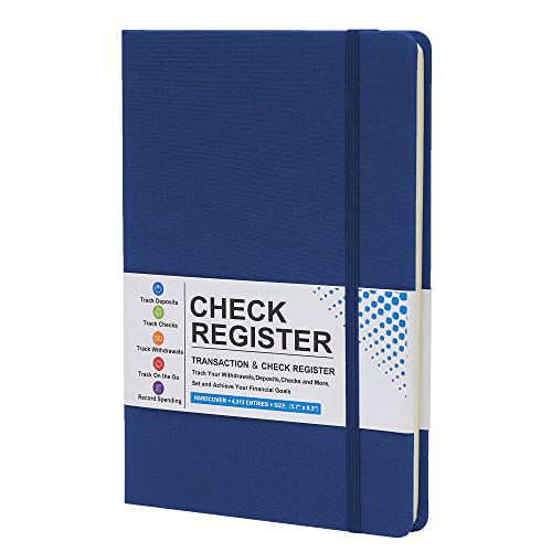 Coozment Check Register-Check Registers For Personal Checkbook,Income And Expense Log Book,Account Checkbook Register,Colored Inner Page,Hardcover,5.7"×8.3" (Space Blue) #TOP30
