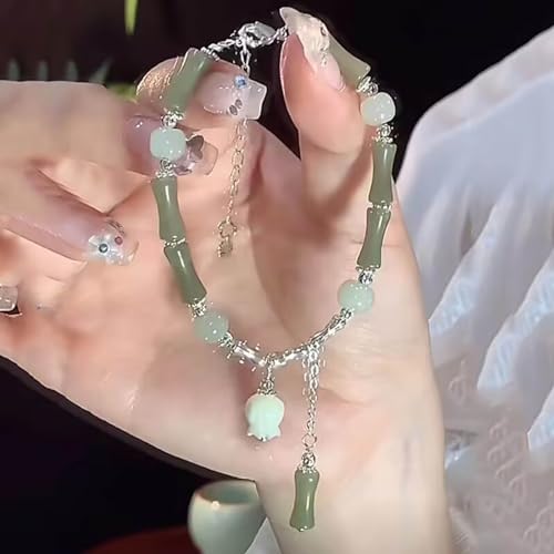 Chinese Style Simulated Bamboo Bracelet Bamboo Joint Bracelet Charm Bracelet Resin Wrist Jewelry for Daily Wear3