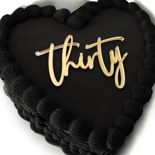 Acrylic Gold Thirty Cake Topper,30th Birthday Party Decorations - Funny Thirty Years Old Birthday Party Supplies