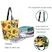 ZzWwR Fashion Extra Large Shoulder Tote Bag, Gorgeous Sunflowers Butterflies Canvas Durable Daily Weekender Handle Bag Ideal for Gym Picnic Yoga Beach Travel Kitchen Market Grocery Shopping