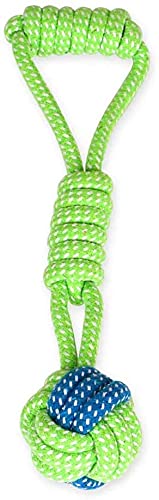 ESHOPY Dog Chew Rope Toy, Puppy Teething Toys,Pet Dogs Cotton Rope Chew Toys Interactive Tug of War Ball Toys for Puppies Teething Clean Aggressive Chewers (Pack of 1),MULTICOLOUR,MEDIUM(1018)