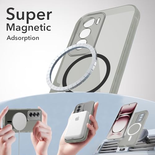 Image of Jkobi Lifetime Anti-Yellow MagSafe Compatible Clear Back Cover Case for Oppo Reno12 5G | Oppo Reno 12 5G (Sleek Hard Crystal | Shockproof and Camera Protection)