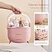 Multi-Function Make Up Case Dustproof Cosmetic Storage Box, Organizer Skin Care Products Jewelry Organizer Finishing Box for Bedroom Bathroom Desktop (Pink)