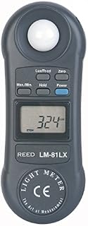 REED Instruments LM-81LX Compact Light Meter, 20,000 Lux / 2,000 Foot Candles (Fc)