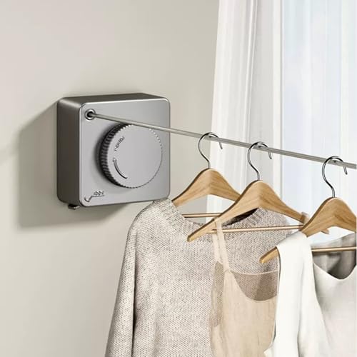 Ligne à linge rétractable 4.6m sans perçage pour intérieur - 3