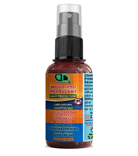 Mosquitoes Repellent Spritzer - Maximum Strength Mosquitoes, Biting Insects and Ticks - Up to 9 hrs Protection for Any Destination incl. Tropics- with DEET Free (10ml Spray)