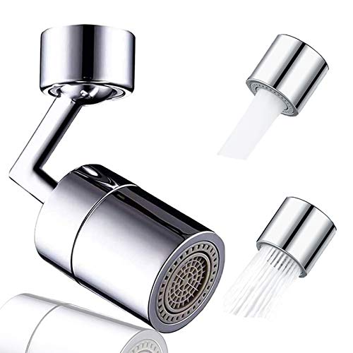 Universal Splash Faucet Aerator 720° Rotatable Soild Brass Moveable Kitchen Tap Head High Pressure Faucet Booster Kitchen Sink Filter Easy to Wash Dishes Vegetables Fruits