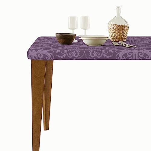 Nappe rectangulaire violette anti-vent et anti-tache élastique 152 cm