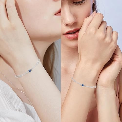 925 Sterling Silver Bracelets Evil Eye Infinity Adjustable Bracelet for Women Mother Wife Girlfriend Jewelry Gift4