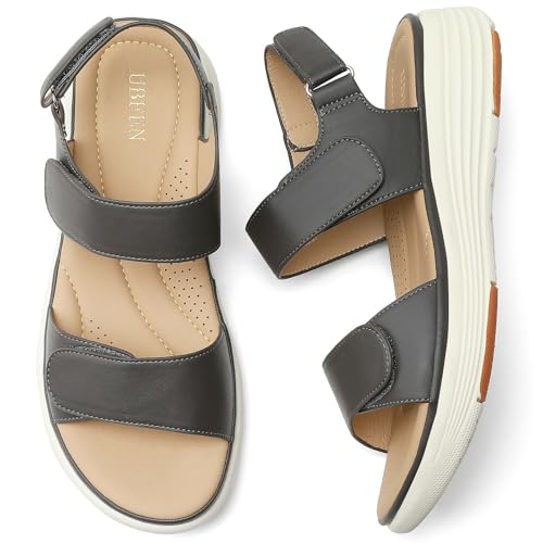 Image of UBFEN Womens Platform Sandals Wedge Walking Comfortable Casual Adjustable Strap Lightweight Open Toe