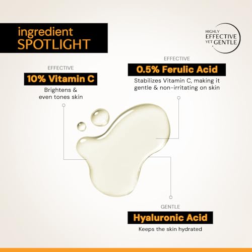 Image of Deconstruct 10% Vitamin C Serum for Glowing Skin| Clinically Tested to be Non-Irritating| Beginner-Friendly| Brightens Dull Skin, Evens Tone| For Oily Skin| With Ferulic Acid| For Men and Women| 10ml