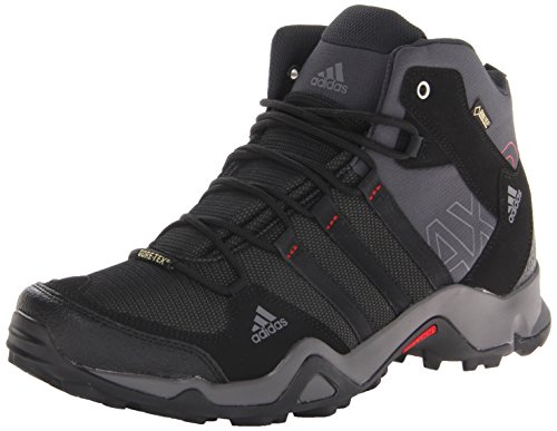 adidas Outdoor Men's Ax2 Mid Gore-Tex Hiking Boot, Dark Shale/Black/Light Scarlet, 12 M US