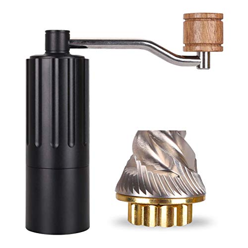 Haushalt ultra-glatte manuelle Kaffeemühle 24 Sekunden einfaches Mahlen Upgrade, Edelstahlkern verstellbar, manuelles Kaffeepulver schneller Kern (schwarz) Kapazität von 25 g (schwarz) Cover