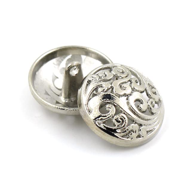 MEIJIU 5Pcs Round Metal Buttons Gold Black Sliver Sewing Button For Jacket/Blazer/Coat DIY Hollow Shank Button Clothing Accessories