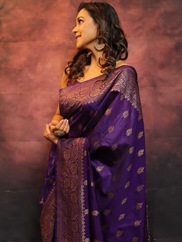 Image of Sugathari Women's Banarasi Saree Pure Kanjivaram Silk Saree Soft new ladies 2025 Design Wear Pattu Sarees Sadi Party Sari collections With Blouse Piece (San Pari-223)