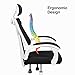 AuAg Modern White Gaming & Office Mesh Back Ergonomic High Back Lumbar Support Adjustable Swivel Rolling Chair - White