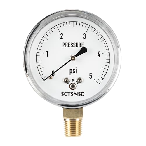 Manómetro CARBO INSTRUMENTS 4" 1500 PSI, Conexión Inferior 1/4 NPT, Caja De Acero Cromado, Nuevo