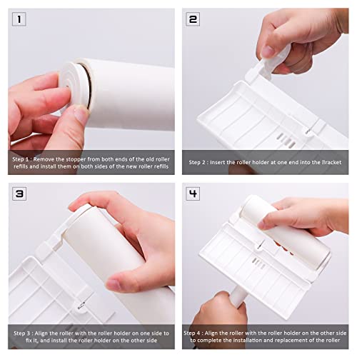Fophop Large Lint Rollers With Dust-Proof Cover,Extra Sticky Lint Roller For Pet Dog Hair With Long Handle,6.3" Wider 300 Sheets/9 Refills,For Furniture Clothes Floor Carpet Curtains #TOP3