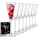 Cadamada 4oz Martini Glasses Set of 8, Crystal Cocktail Glasses, Long stem Sparkling Wine glasses for Party, Restaurant, Bar, Wine Toasting, Clear