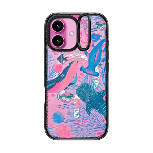 Coque iPhone 16 antichoc avec anneau support compatible MagSafe CASETiFY noir transparent - 2