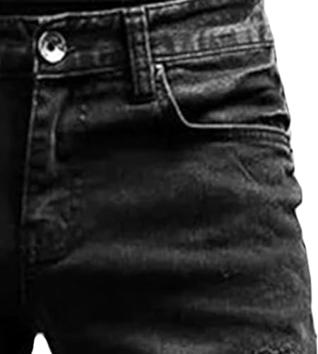 Maiyifu-GJ Men's Slim Fit Biker Jeans Distressed Straight Leg Moto Biker Jeans Ripped Punk Gothic Zipper Denim Pants4