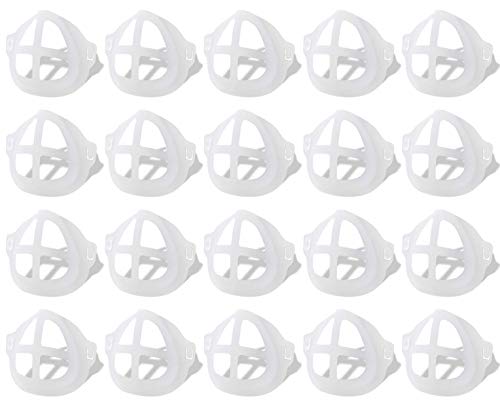 EXMAX M1 Mask Bracket Create More Breathing Space | Mask support frame Protect Lipstick Lips | Mask Inserts Plastic for Cloth Mask Keep Fabric off Mouth | Reusable | Washable (Translucent - 20 Pack)