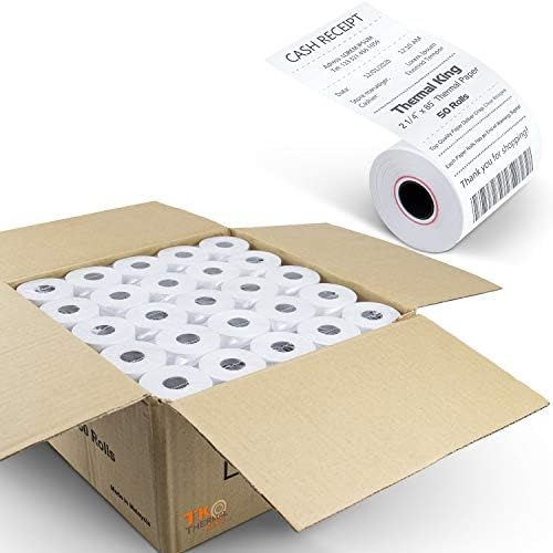 TK Thermal King, 2-1/4" x 85' Thermal Paper Cash Register POS Receipt Paper (50 rolls/Case x 1)