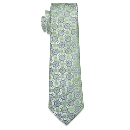 Image of YourTies Silk Paisley Floral Tie and Pocket Square Cufflinks with Lapel Pin Sets for Men 5PC Wedding Party
