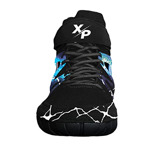Xtreme Pro Thor Love & Thunder Adult Wrestling Shoe's Air Mesh | Easy Straplace Cover | Foam Sock Liner (Black/White/Blue/Pink, Size 8) #TOP3