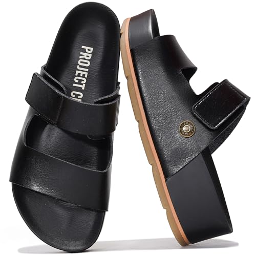Project Cloud Genuine Leather Platform Sandals Women Footwear - Beach Summer Wedges with Comfortable Memory Foam Insole - Non Slip & Lightweight Wedge Sandals for Women 2025