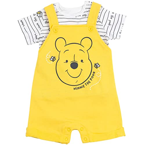 Disney Winnie The Pooh Baby Boys 3 Piece Outfit Set: Overalls T-Shirt Hat 6-9 Months #TOP2