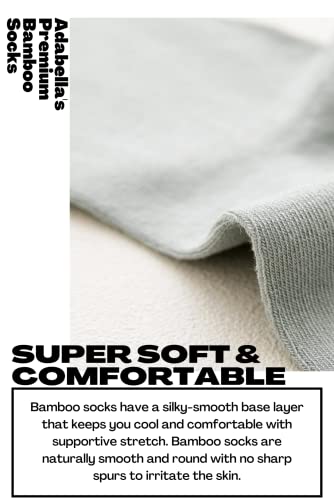 Adabella Mens Premium Bamboo Crew Socks 6 Pairs - Athletic Moisture Wicking Lightweight Seamless Thin Soft Comfortable Socks (Multicolor) #TOP4