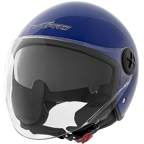 Casco Moto Jet ECE 22 con Doble Visor Parasol Azul Talla 2XL 2
