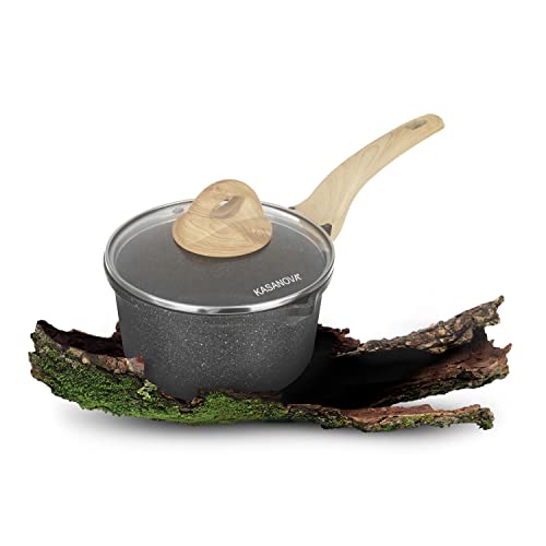 KASANOVA Casseruola con coperchio, con versatore per tutti i piani cottura Eco Petra Evolution (Casseruola 16 cm)