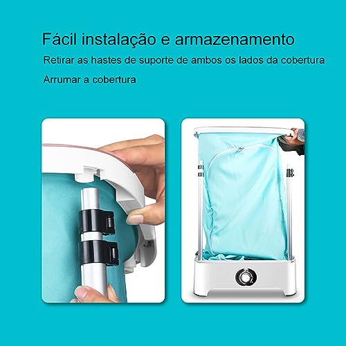 Secador de Roupas DobráVel EléTrico com Temporizador de 180 Minutos, Pode ser Retraído até 1,5m e Ca