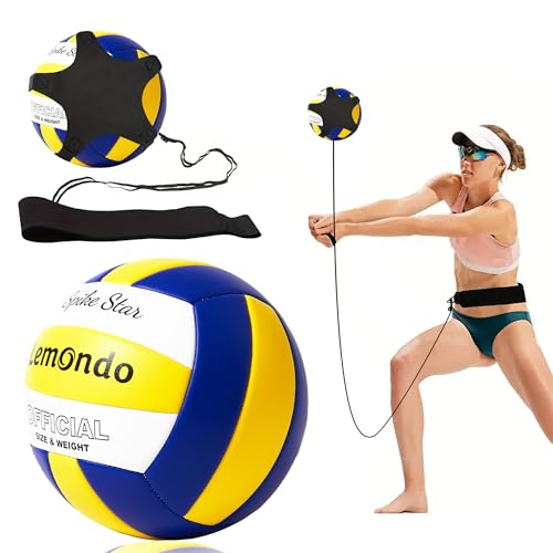 lemondo Voleibol de piel sintética suave al tacto, resistente al agua, con bomba, para interior y exterior, pelota de agua para juegos, piscina, playa, pelotas, regalo de verano con cuerda de