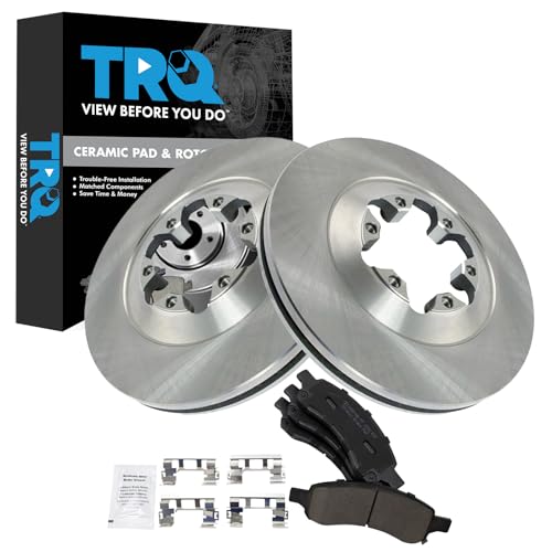 TRQ Front Brake Pad & Rotor Kit Brake Pads Brake Rotor Ceramic Compatible with 2009-2012 Chevrolet Colorado GMC Canyon