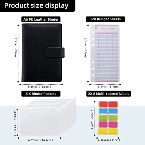 Budget Binder Cash Envelopes For Budgeting Money Organizer For Cash Money Envelopes For Cash Leather A6 Budget Binder With Zipper Envelopes (Blackblack) #TOP3