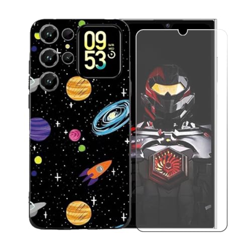 CongJiaLingXi�P�[�X�K�p�� Oukitel C62 GT (6.88") + �������ꂽ�K���X�X�N���[���v���e�N�^�[�A�_��ȃV���R�[���V�F���o���p�[TPU�ی�J�o�[�̂���,BST1