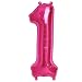 Produktbild ballonfritz® Ballon Zahl 1 in Pink - XXL 40"/102cm - Folienballons für Luft oder Helium als Geburtstag, Jubiläum, Hochzeit oder Abschluss Geschenk, Party Dekoration oder Überraschung